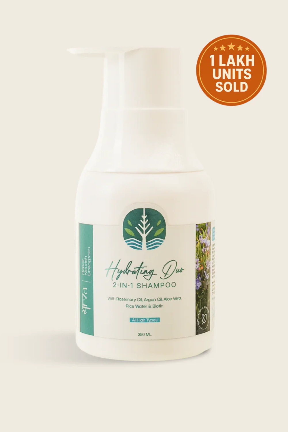 Hydrating Duo 2-in-1 Shampoo & Conditioner with Rosemary & Biotin for Hair Fall, Dandruff & Dry Hair (250ml)