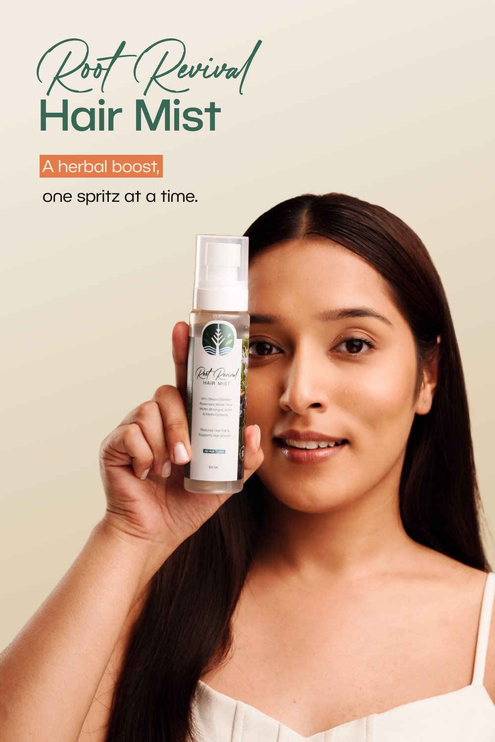 Sarva Root Revival Hair Growth Mist with amla and bhringraj extracts for natural hair regrowth, anti-hair fall, and healthier, thicker hair and scalp care.